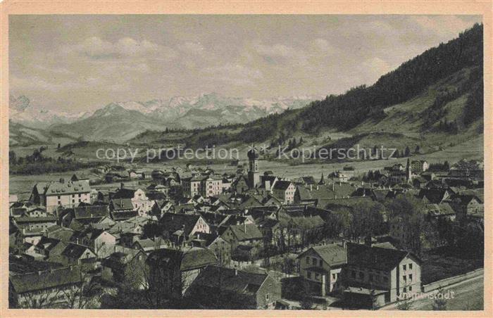 Immenstadt Allgaeu Bayern Immenstadt Allgaeu Alpen Berge Kirchturm Ortschaft Tal