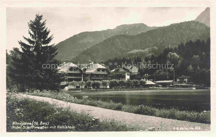 KoeNIGSEE Berchtesgaden Hotel-Schiffmeister Kehlstein See Berge Koniferen Bercht