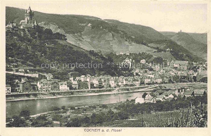 Cochem Kochem Mosel Reichsburg Mosel Fluss Weinberge Tal Stadtansicht Burg Schlo