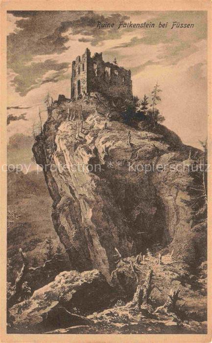 Falkenstein Allgaeu Pfronten Bayern Ruine-Falkenstein Burg Felsen Berglandschaft