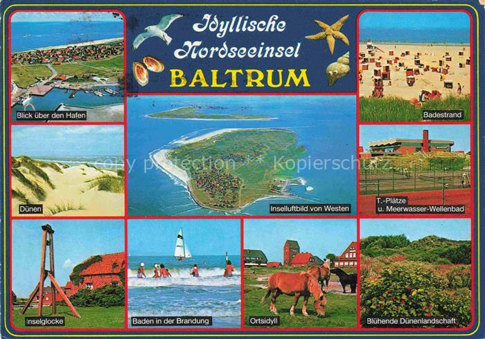 BALTRUM Nordseebad Niedersachsen Nordseeinsel Hafen Badestrand Duenen Inselluftb