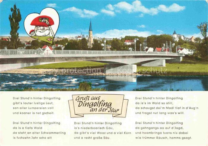 Dingolfing Isar Bruecke Stadtansicht Kirche Gedicht Humor
