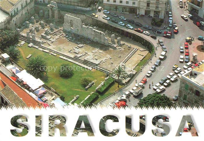 SIRACUSA Syrakus Sicilia IT Tempio-di-Apollo Ruinen Ausgrabungen Luftaufnahme St