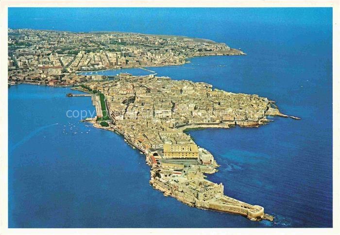 SIRACUSA Syrakus Sicilia IT Fliegeraufnahme Ortigia Insel Hafen Meer Altstadt Fe