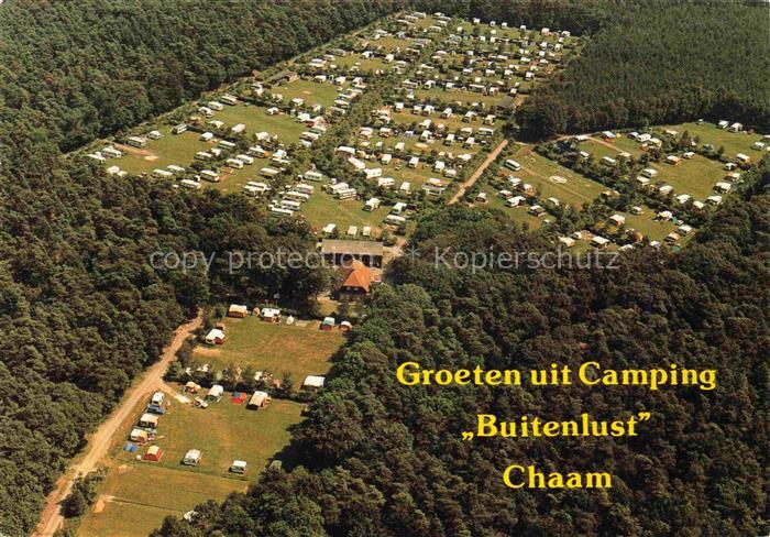 Chaam Noord Brabant NL Fliegeraufnahme Camping-Buitenlust Camping Wohnwagen Wald