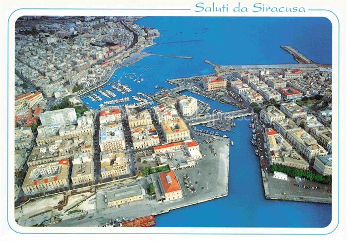 SIRACUSA Syrakus Sicilia IT Ponte-Umbertino Porto-Piccolo Hafen Fliegeraufnahme