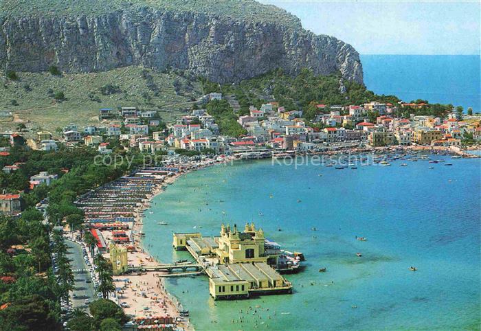 Mondello Palermo Sicilia IT Stabilimento-Balneare Strand Meer Badeanstalt Bucht
