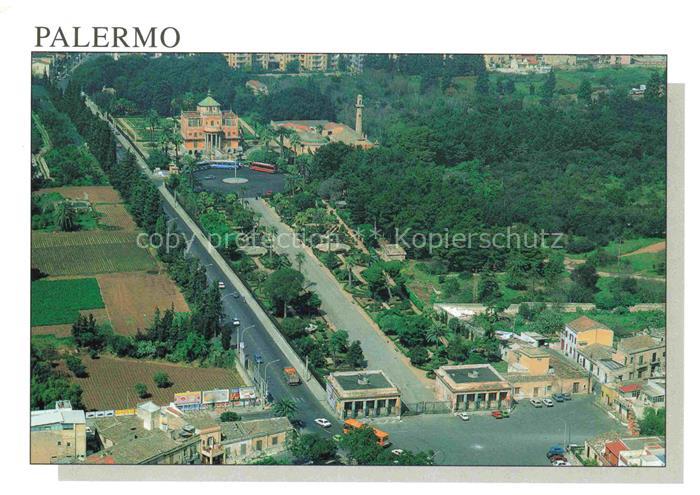 PALERMO  Sicilia IT Palazzina-Cinese Fliegeraufnahme Park Allee Strasse Baeume G