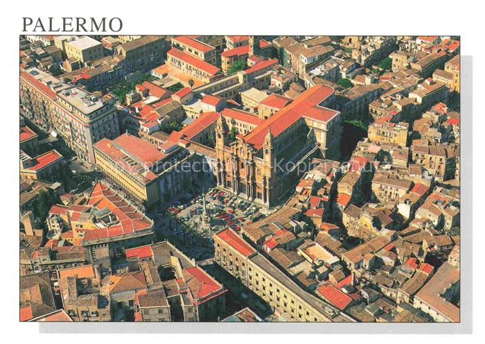 PALERMO  Sicilia IT Piazza-S-Domenico Chiesa-S-Domenico Fliegeraufnahme Altstadt