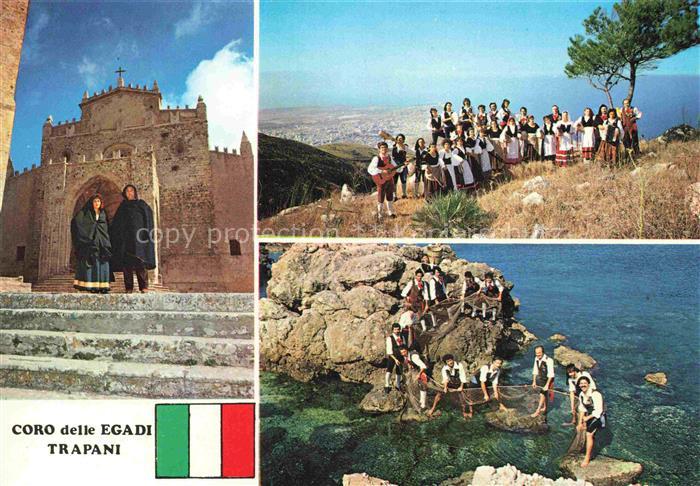 TRAPANI Sicilia IT Coro-delle-Egadi Folklore Tracht Gruppe Kirche Kueste Netz Fi