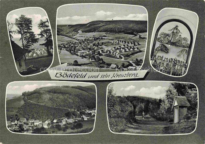 Boedefeld Schmallenberg Hochsauerlandkreis NRW Kreuzberg Ortspanorama Waldweg We
