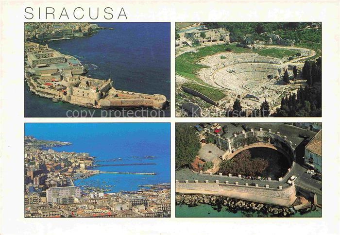 SIRACUSA Syrakus Sicilia IT Castello-Maniace Griechisches-Theater Hafen Kueste F