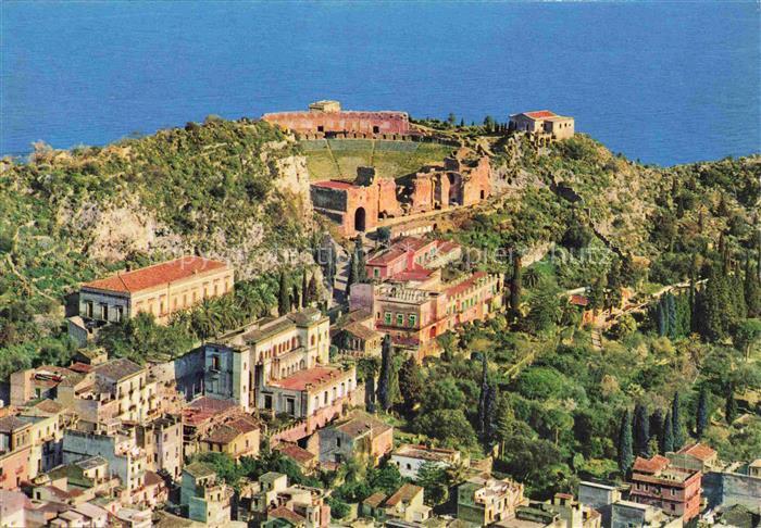 TAORMINA  Messina Sicilia IT Fliegeraufnahme Teatro-Greco Griechisches-Theater A