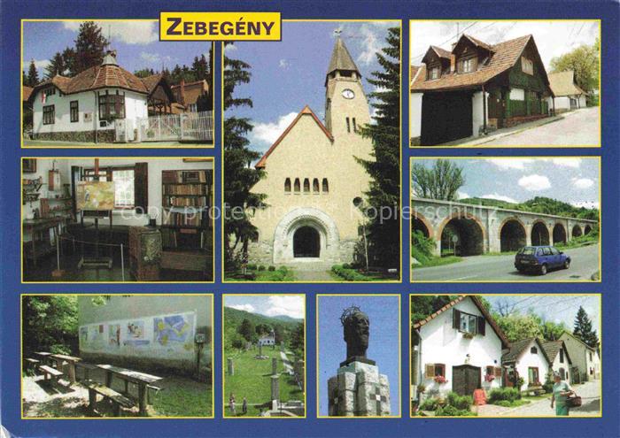 Zebegeny HU Kirche Viadukt Denkmal Atelier Museum Dorfhaeuser Mehrbildkarte