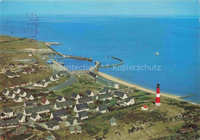 Hoernum Sylt Hafen Leuchtturm Nordseebad Strand Nordsee Fliegeraufnahme Haeuser