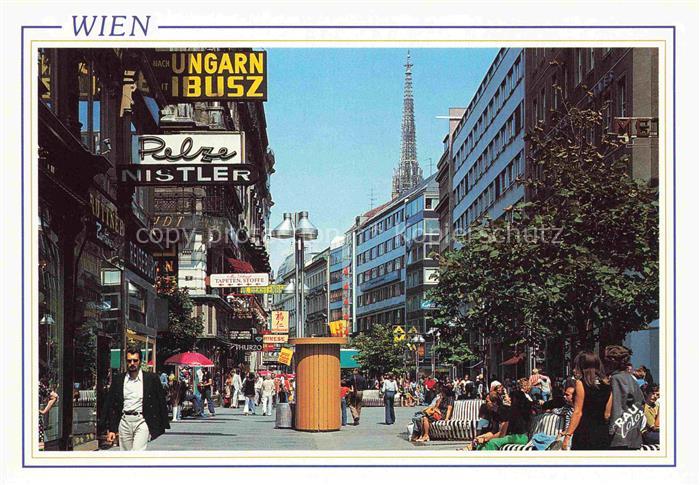 WIEN AT Kaerntner-Strasse Fussgaengerzone Stephansdom Pelze-Nistler Ungarn-IBUSZ