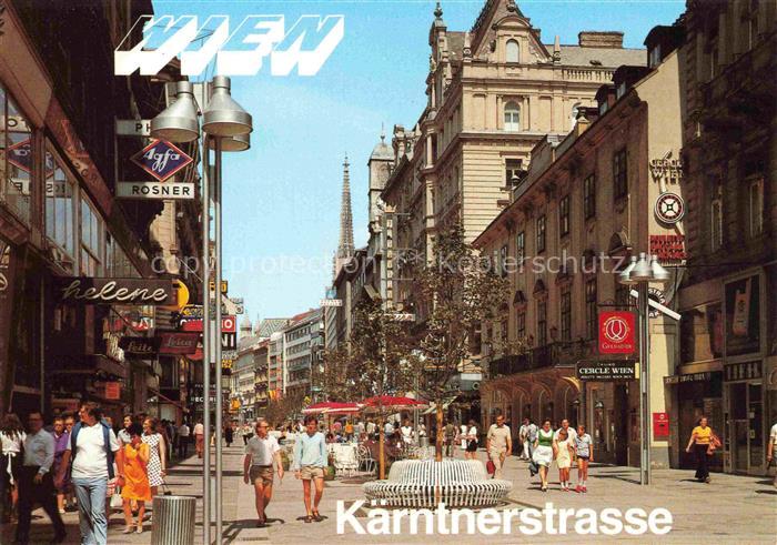 WIEN AT Kaerntner-Strasse Fussgaengerzone Stephansdom Agfa-Rosner Cercle-Wien Pa