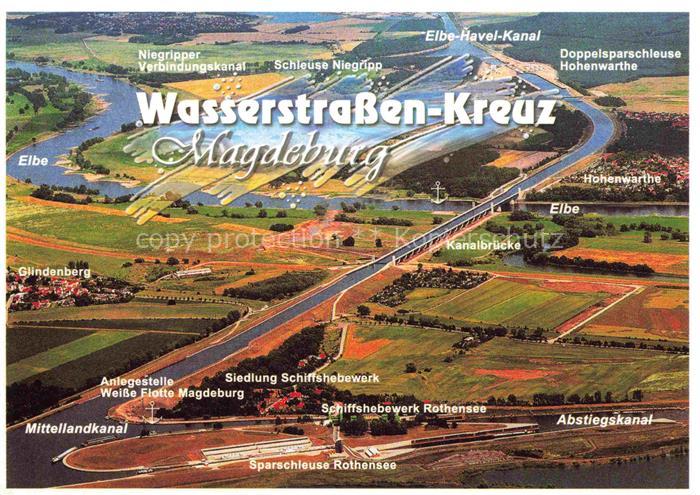 MAGDEBURG  CITY Wasserstrassenkreuz Kanalbruecke Elbe-Havel-Kanal Mittellandkana