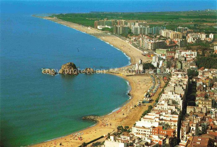 BLANES Costa Brava ES Costa-Brava Strand Bucht Fliegeraufnahme Hotels Kueste Fel