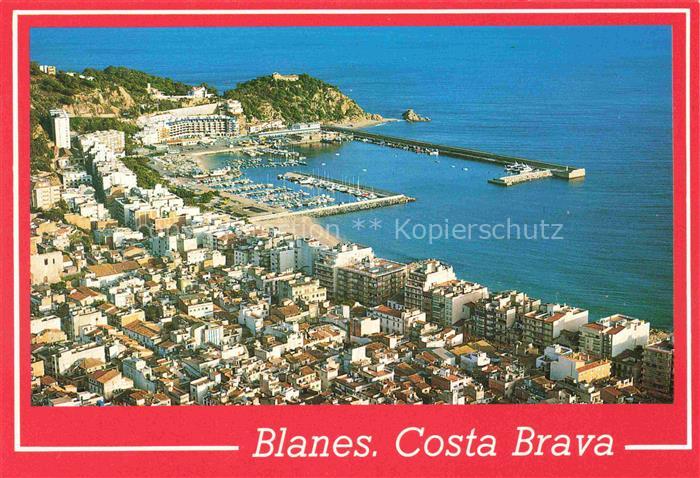 BLANES Costa Brava ES Fliegeraufnahme Hafen Kueste Costa-Brava Strand Altstadt M