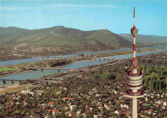 WIEN AT Donauturm Donau Kahlenberg Leopoldsberg Fernsehturm Donaubruecke Wienerw
