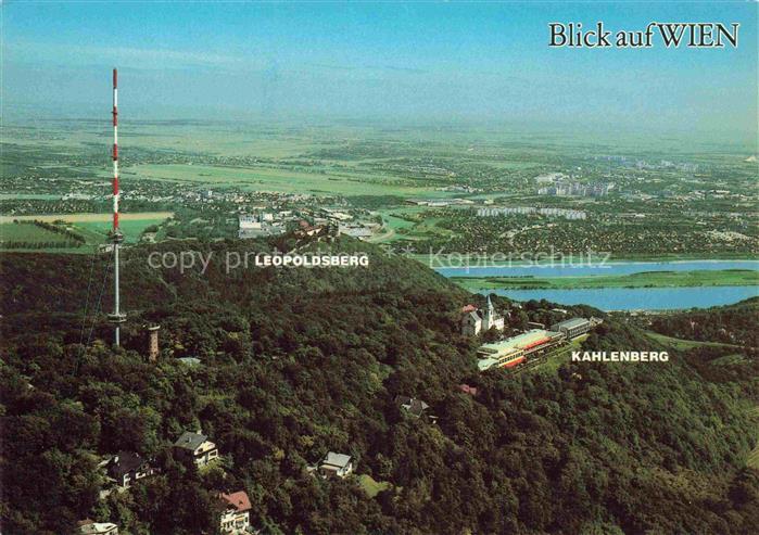 Kahlenberg  Wien AT Kahlenberg Leopoldsberg Fliegeraufnahme Wienerwald Donau Sta