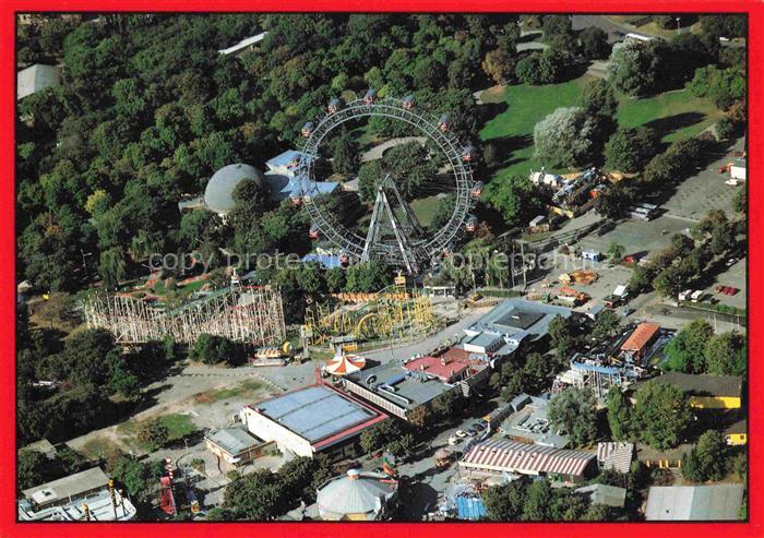 Prater WIEN AT Prater Riesenrad Fliegeraufnahme Achterbahn Vergnuegungspark Zirk