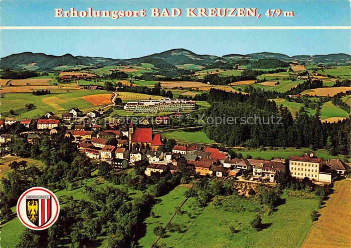 Bad Kreuzen Muehlviertel Oberoesterreich AT Luftbild Ortschaft Kirche Kneippkurh