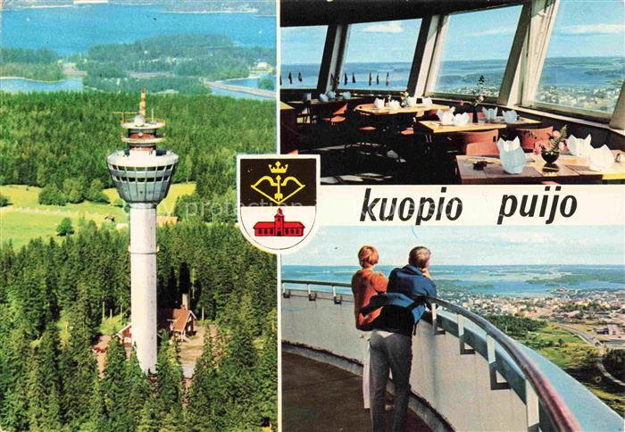 Kuopio Suomi Puijo-Turm Aussichtsturm Restaurant Panorama See Wald Stadtansicht