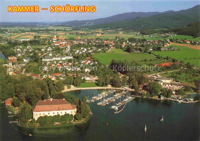 Schoerfling Attersee Traunviertel Oberoesterreich AT Attersee Fliegeraufnahme Sc
