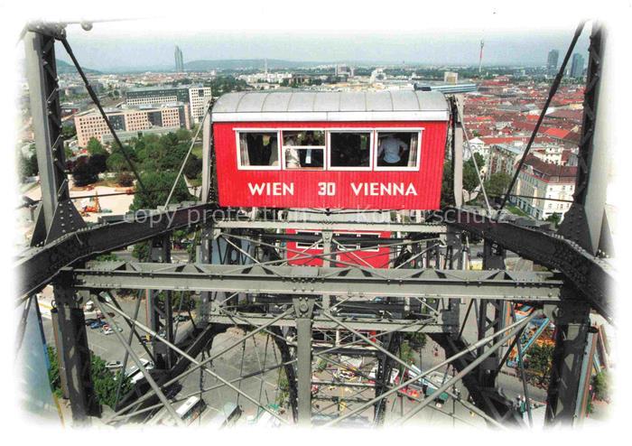 WIEN AT Prater Riesenrad Riesenradkabine Stahlkonstruktion Stadtpanorama Vergnue