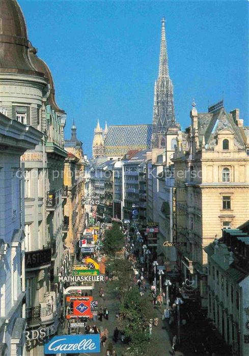 WIEN AT Kaerntner-Strasse Stephansdom Fussgaengerzone Einkaufsstrasse Geschaefte