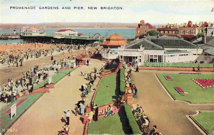 New Brighton  Wallasey Chester Merseyside UK Promenade-Gardens Pier Strandpromen