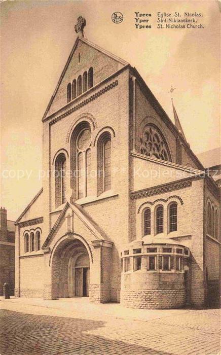 Yper Ypern Ypres Ieper Belgie Sint-Niklaaskerk Eglise-St-Nicolas Kirche Neugotik