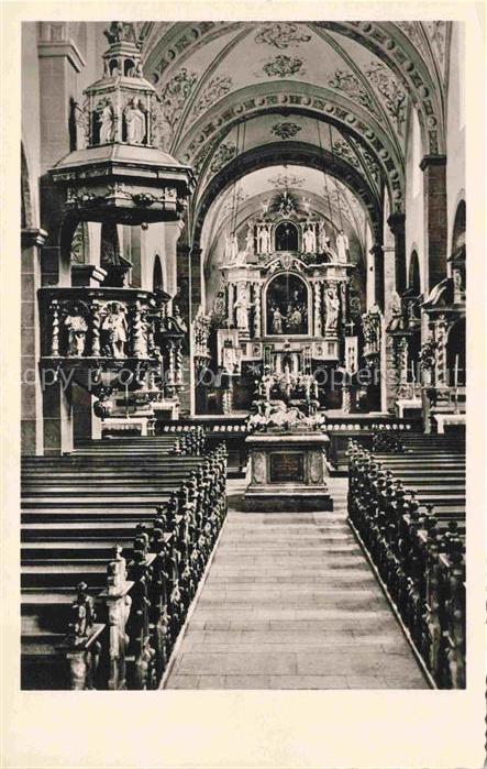 Steinfeld Kall Eifel Euskirchen NRW Abteikirche Innenraum Hochaltar Kanzel Kirch