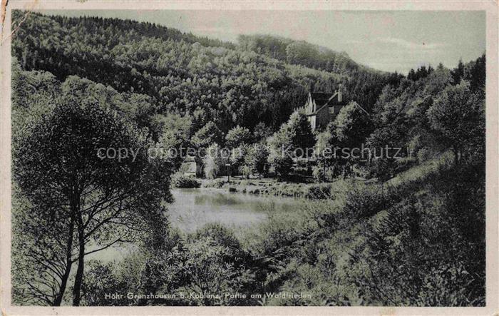 Hoehr-Grenzhausen Waldfrieden Teich Wald Westerwald Haus Tal