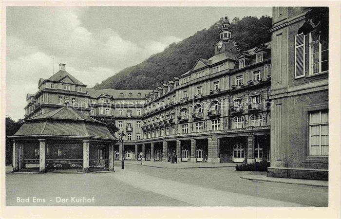 BAD EMS Rheinland-Pfalz Kurhof Kurhaus Kurgarten Gruenderzeitarchitektur Pavillo