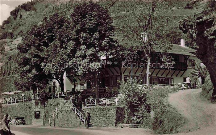Ahrtal Bad Neuenahr-Ahrweiler Bunte-Kuh Felsidyll Gasthaus Fachwerk Terrasse Fel