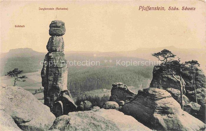 Pfaffenstein Koenigstein Saechsische Schweiz Pfaffenstein Jungfernstein Barbarin