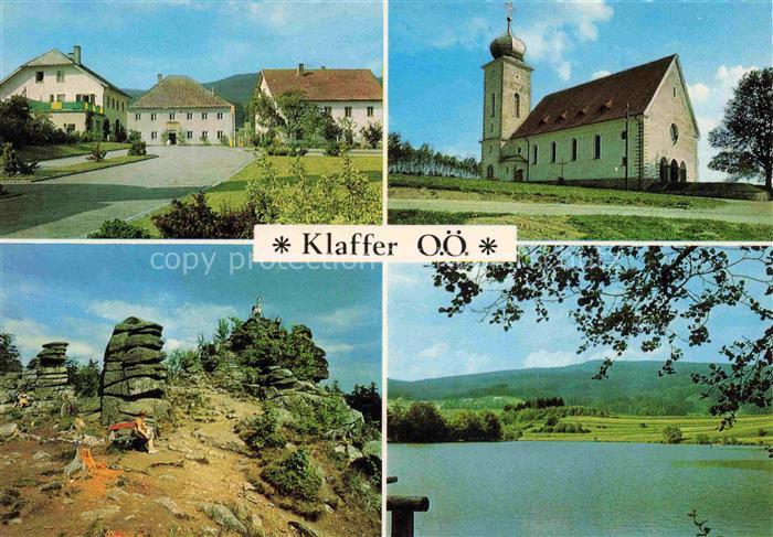Klaffer am Hochficht Muehlviertel Oberoesterreich AT Bauernhof Kirche Felsen See