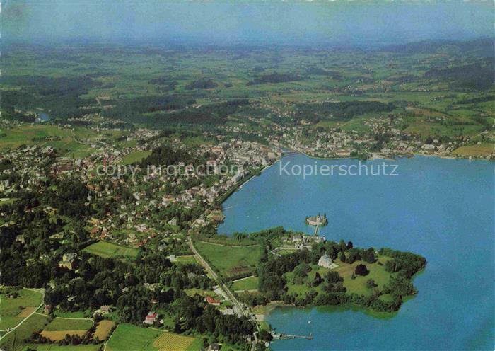 Gmunden Traunsee Salzkammergut Oberoesterreich AT Traunsee Fliegeraufnahme Stadt