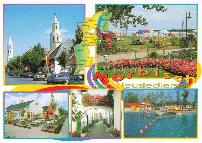 Moerbisch Neusiedlersee Burgenland AT Neusiedlersee Kirche Hauptstrasse Seebad S