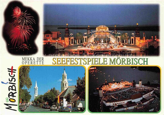Moerbisch Neusiedlersee Burgenland AT Seefestspiele Operette Buehne Feuerwerk Ne