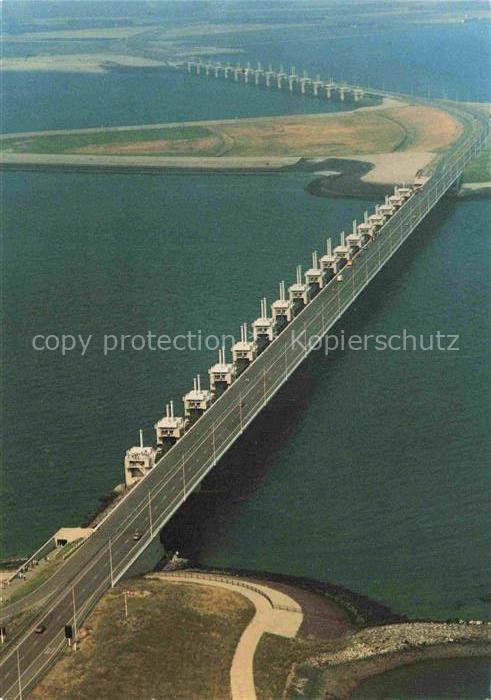 Oosterschelde Zeelandbrug Zeeland NL Stormvloedkering-Oosterschelde Sturmflutweh