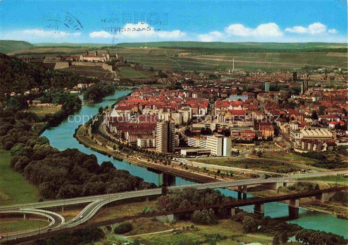 Heidingsfeld WueRZBURG Main Marienberg-Festung Bruecke Altstadt Vogelperspektive