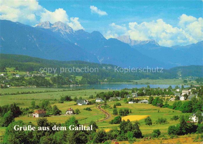 Presseggersee Villach Kaernten AT Pressegger-See Gailtal Gartnerkofoel Trogkofel