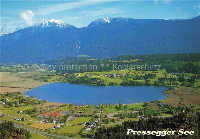 Presseger See Hermagor Kaernten AT Pressegger-See Gailtal See Berge Wald Wiesen