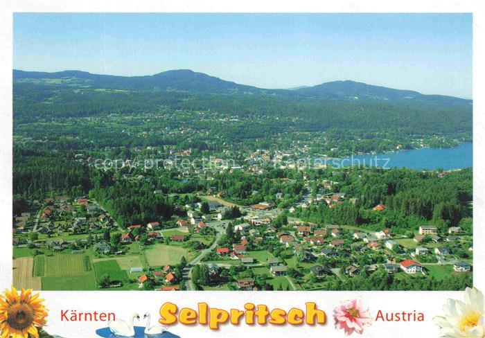 Selpritsch Velden Woerthersee Kaernten AT Woerthersee See Wald Huegel Ortschaft
