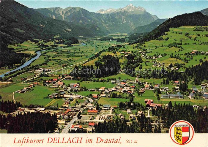 Dellach Drautal Kaernten AT Drautal Drau Campingplatz Hochstadel Berge Wiesen Fl