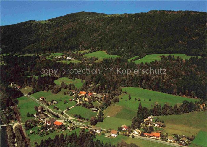 Hermagor Kaernten AT Gailtal Gasthof-Hillepold Postran Fliegeraufnahme Weiler Wi